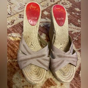 CHRISTIAN LOUBOUTIN WEDGE ESPADRILLES SIZE 38/8